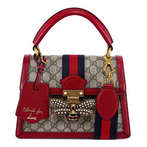 gucci red bag with bumblebee and virds|Gucci bag with bee clasp.